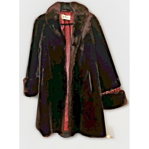 Vintage Burgundy Red Fur Longline Coat The Vogue San Antonio Woman’s Med - Picture 1 of 11